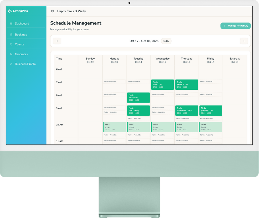 LovingPets - Booking management system